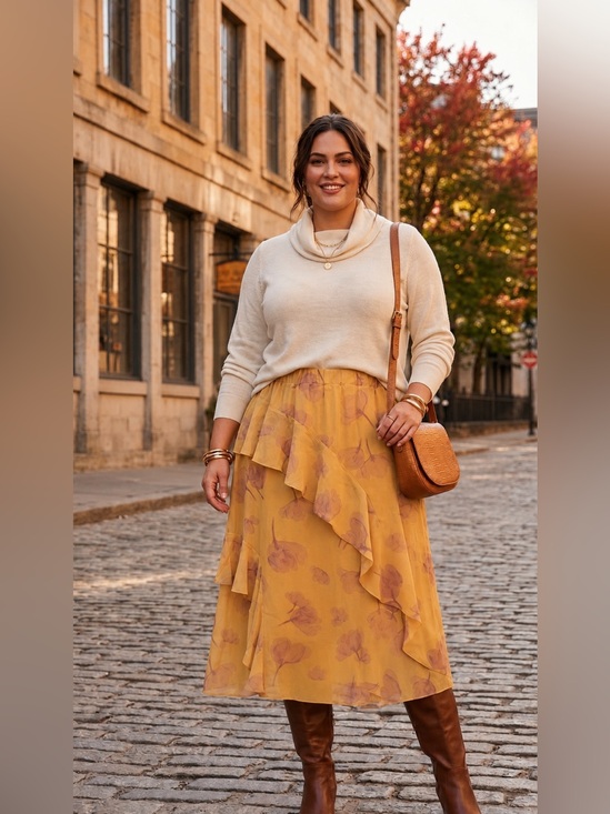 Nicole Miller Dresses & Skirts - Nicole Miller Yellow Floral Ruffled Maxi Skirt Large
